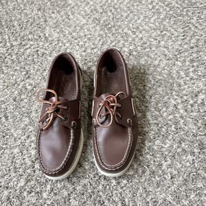 Sebago Docksides Boat Shoes Womens 8.5 Brown Leather Moc Toe Lace Up Deck Shoes